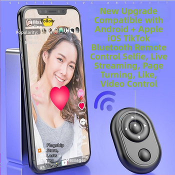 Bluetooth daljinski upravljač za pametni telefon s okretanjem stranica i selfie pritiskom — Bluetooth 4.0, ABS kućište, 12 g, Model LC