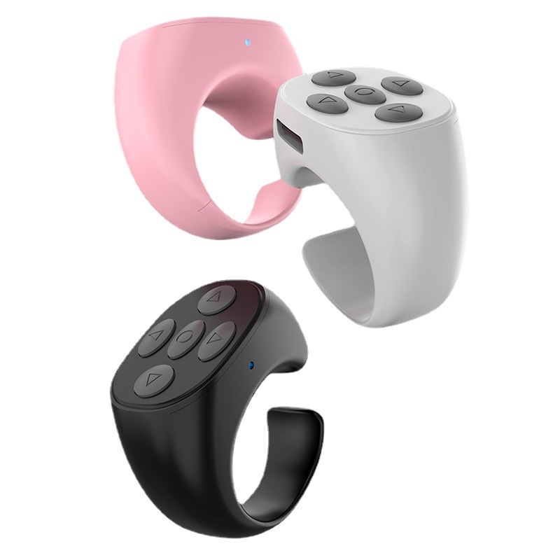 Prstenasti Bluetooth daljinski upravljač za selfije, Bluetooth 5.3, težina 6 g, plastika, kompatibilan s različitim markama