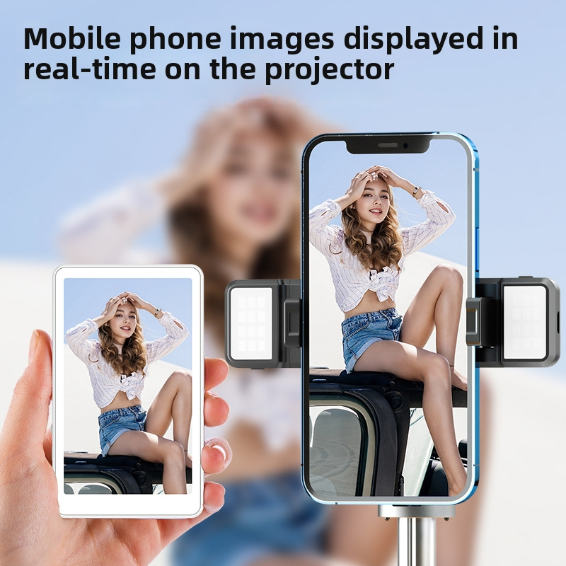 Haichi T1 Pro uređaj za selfie projekciju za mobitel, magnetski bežični zaslon za prijenos uživo - Bluetooth 5.0, ABS, 150 g