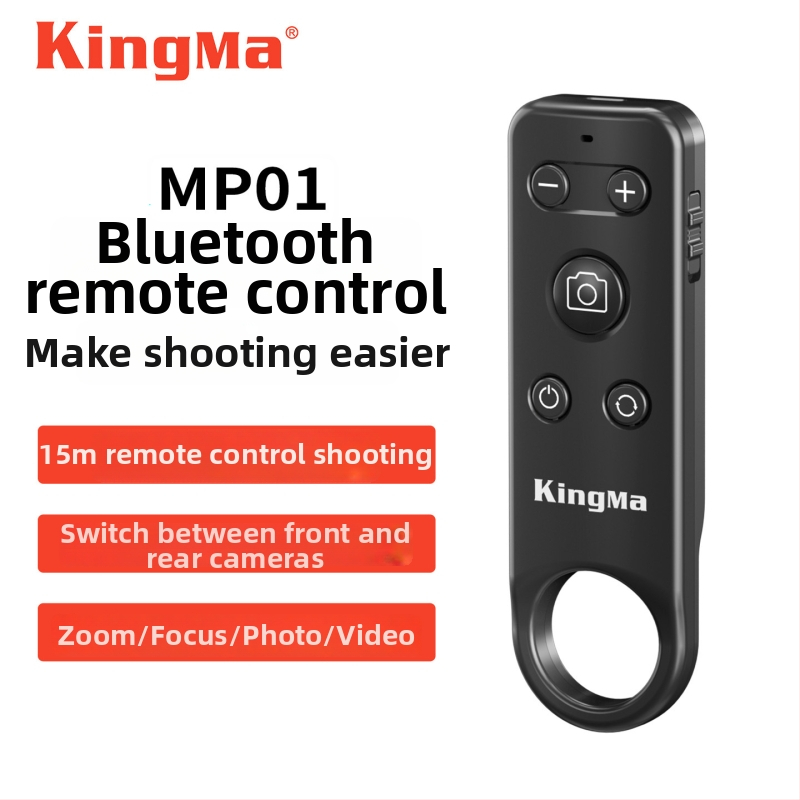 Bluetooth diaľkové ovládanie pre mobilný telefón KM-MP01, prepínanie prednej a zadnej kamery, zoom na selfie, stránkovanie (Značka: Kingma/Jinma; Model: KM-MP01; Bluetooth: 5.0; Materiál: ABS)