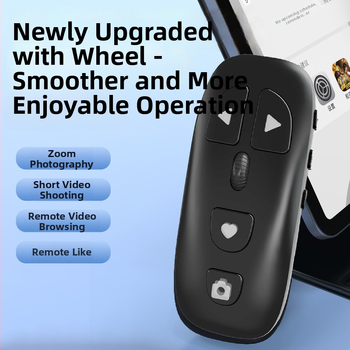 Bluetooth diaľkové ovládanie pre mobilný telefón KR-06 s fotografovaním, zoomom, výmenou objektívov, prehliadaním strán a ovládaním hudby (KR-06, Bluetooth 5.3, ABS, 24 g)