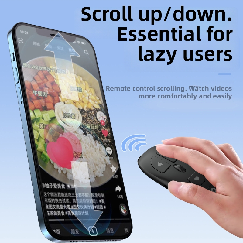 Bluetooth diaľkové ovládanie pre mobilný telefón KR-06 s fotografovaním, zoomom, výmenou objektívov, prehliadaním strán a ovládaním hudby (KR-06, Bluetooth 5.3, ABS, 24 g)