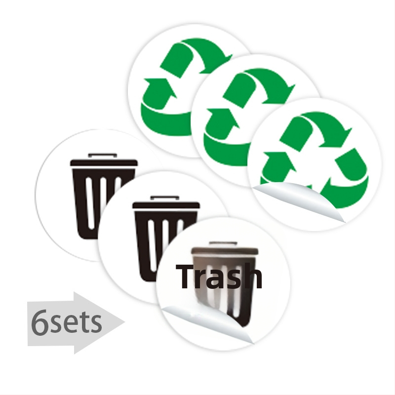 Znak za razvrstavanje otpada – naljepnice za recikliranje i ne-recikliranje, vodootporni PVC, prilagodljiv, model 4-21, marka Nothing