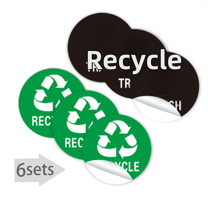 Znak za razvrstavanje otpada – naljepnice za recikliranje i ne-recikliranje, vodootporni PVC, prilagodljiv, model 4-21, marka Nothing