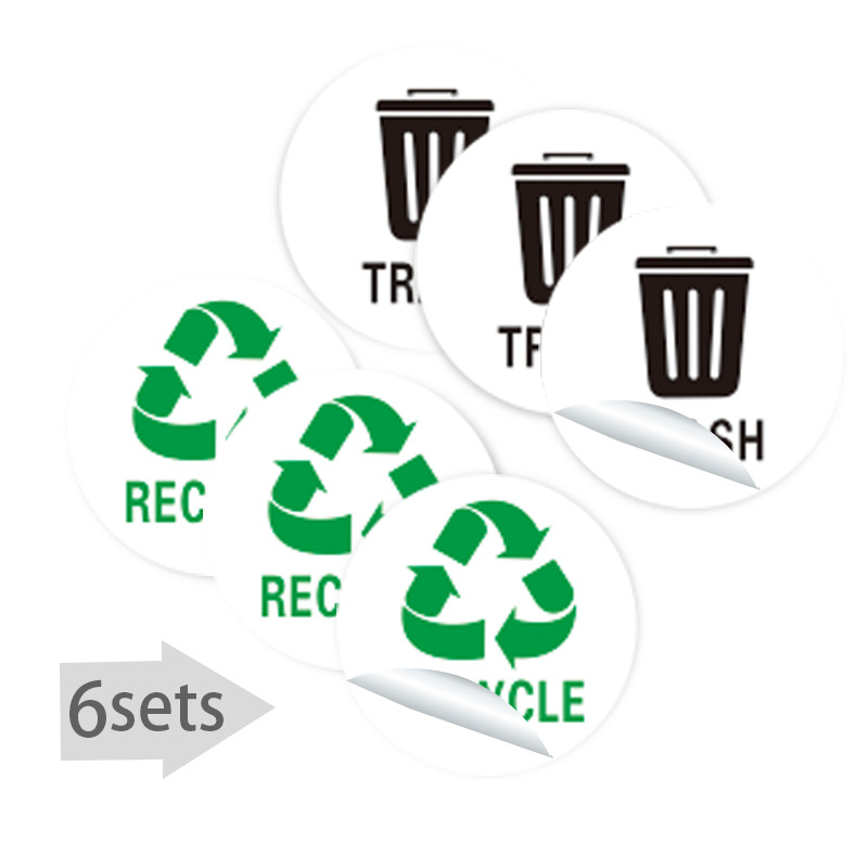 Znak za razvrstavanje otpada – naljepnice za recikliranje i ne-recikliranje, vodootporni PVC, prilagodljiv, model 4-21, marka Nothing