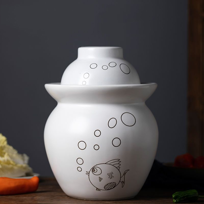 Keramički lonac za kiselo povrće, kućna upotreba, keramička posuda za kiselo povrće, starinski Sichuan stil, čvrsto zatvarač