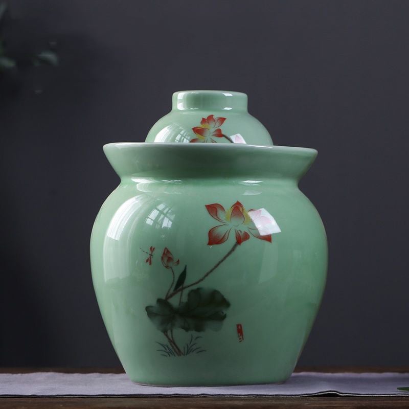 Keramički lonac za kiselo povrće, kućna upotreba, keramička posuda za kiselo povrće, starinski Sichuan stil, čvrsto zatvarač