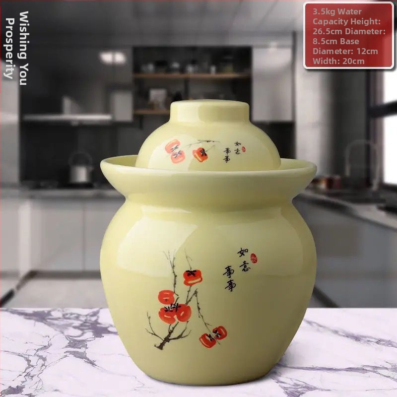 Keramički lonac za kiselo povrće, kućna upotreba, keramička posuda za kiselo povrće, starinski Sichuan stil, čvrsto zatvarač