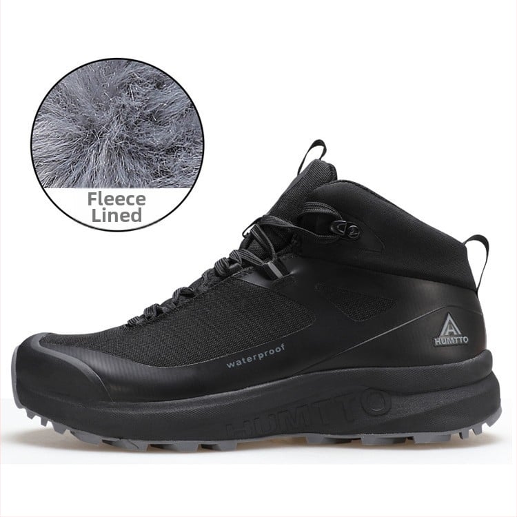 Мъжки зимни хайкинг обувки за сняг, висок връх, антихлъзгаща подметка, подплатени с флис, горна част nylon+кожа, Phylon средна подметка