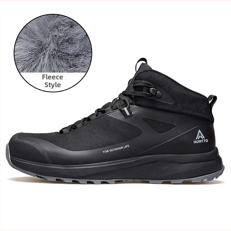 Мъжки зимни хайкинг обувки за сняг, висок връх, антихлъзгаща подметка, подплатени с флис, горна част nylon+кожа, Phylon средна подметка