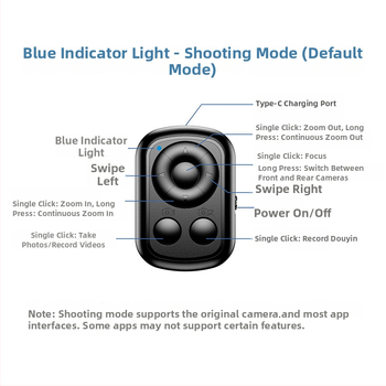 M7 Bluetooth daljinsko upravljanje za selfie (Model M7, Bluetooth 5.3, ABS, 10 g)