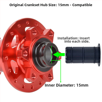 Set za konverziju hub-a bicikla s osi 15 mm na 12 mm, aluminijska legura