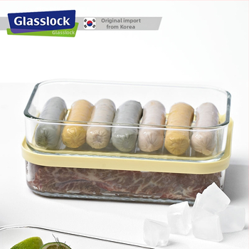 GlassLOCK sklenená nádoba do chladničky, obdĺžnikového tvaru, mikrovlnná vhodná, objem 800–1000 ml
