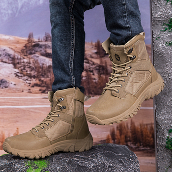 Kirándulócipő magas felsőrésszel és hálós felsőrésszel (csúszásmentes gumitalp; gumírozott középtalp; sarokmagasság középső 3–5 cm)