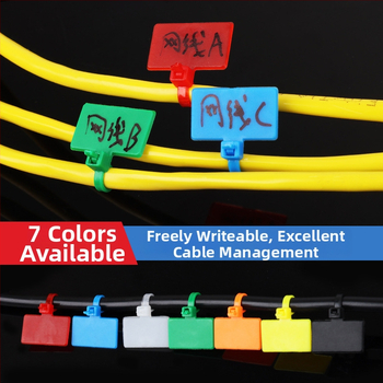 Kabelske stezaljke za označavanje PA66 materijal; Marka Jiutai; paket od 100 komada uz naljepnicu i olovku; Podrijetlo: Wenzhou, Zhejiang, Kina.