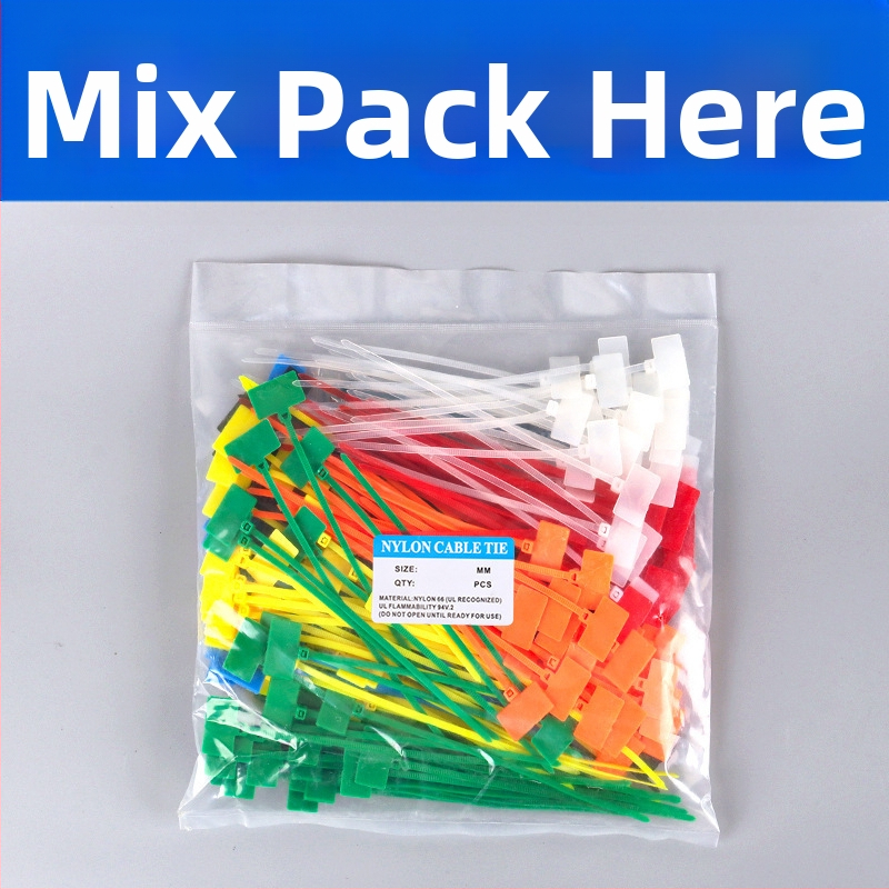 Kabelske stezaljke za označavanje PA66 materijal; Marka Jiutai; paket od 100 komada uz naljepnicu i olovku; Podrijetlo: Wenzhou, Zhejiang, Kina.