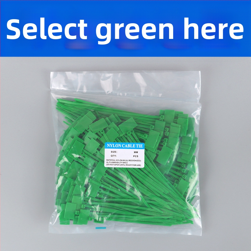 Kabelske stezaljke za označavanje PA66 materijal; Marka Jiutai; paket od 100 komada uz naljepnicu i olovku; Podrijetlo: Wenzhou, Zhejiang, Kina.