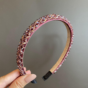 Koreai stílusú hajdíszek, friss gyöngyös fejpánt és négy sor kristályból készült széles karimával, aranyos és sokoldalú hajcsat, egyszínű, egyszerű hajpánt