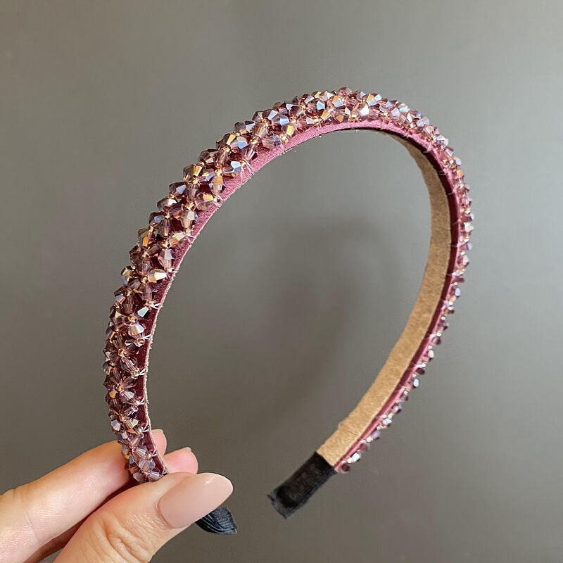 Koreai stílusú hajdíszek, friss gyöngyös fejpánt és négy sor kristályból készült széles karimával, aranyos és sokoldalú hajcsat, egyszínű, egyszerű hajpánt