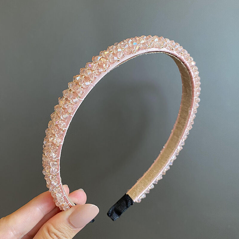 Koreai stílusú hajdíszek, friss gyöngyös fejpánt és négy sor kristályból készült széles karimával, aranyos és sokoldalú hajcsat, egyszínű, egyszerű hajpánt