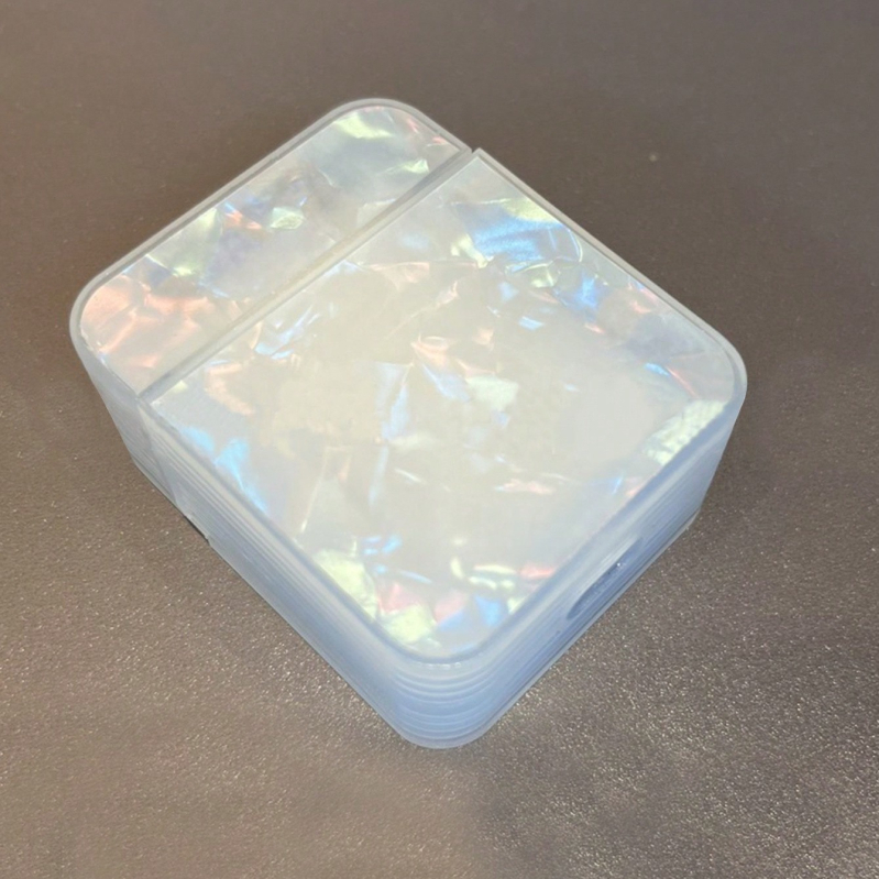 AirPods védőtok kagyló mintával, TPU anyag, átlátszó matt felület, univerzális illeszkedés, gravírozott kép, kompatibilis AirPods 3, AirPods 1/2 és AirPods Pro