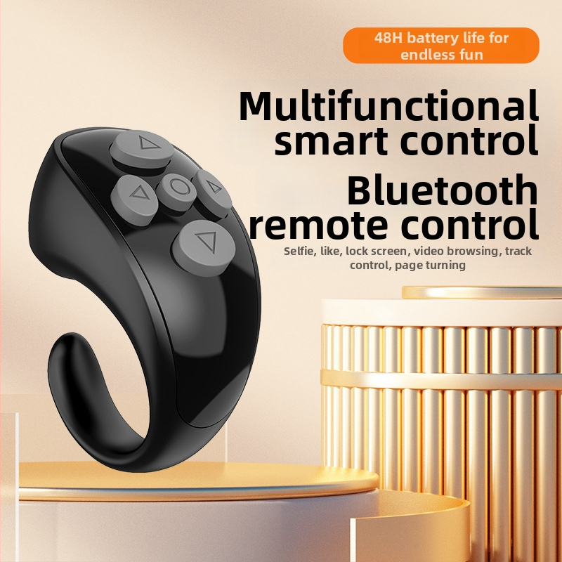 Ly-09 gyűrűs Bluetooth távirányító rövid videókhoz, Bluetooth 5.3, ABS anyag, tömeg 10