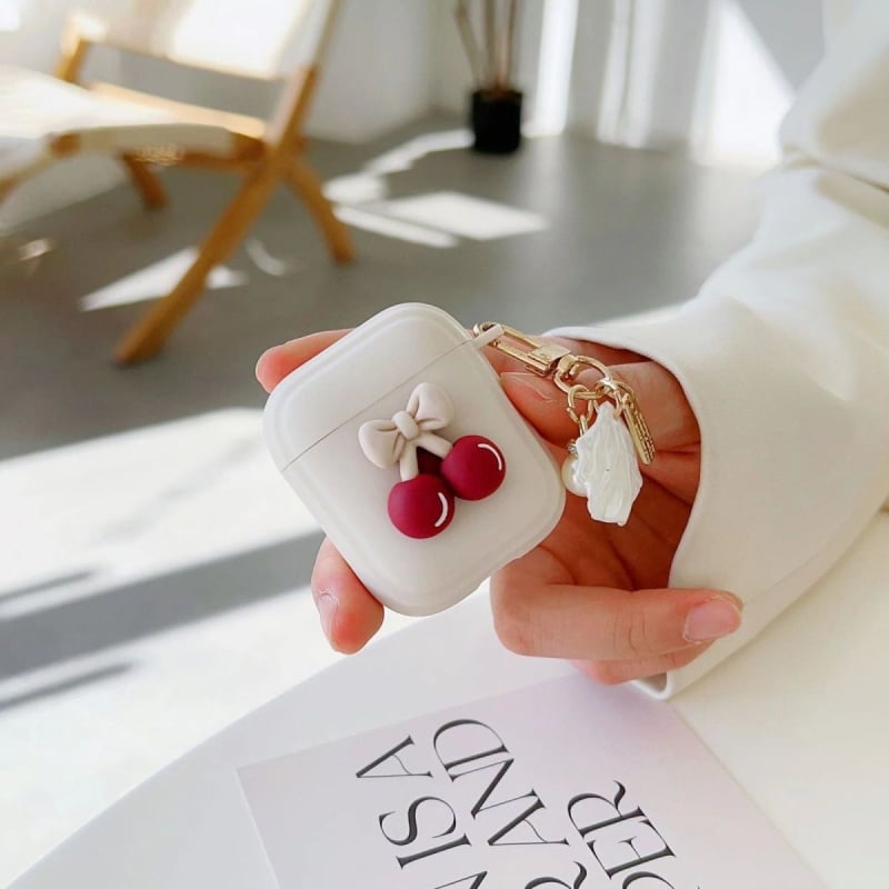 AirPods 4 TPU tok, 3D cseresznyés karikatúra dizájn, puha burkolat, hordozható védelem