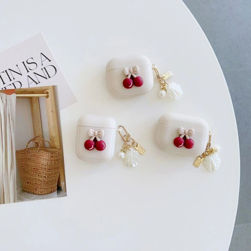 AirPods 4 TPU tok, 3D cseresznyés karikatúra dizájn, puha burkolat, hordozható védelem