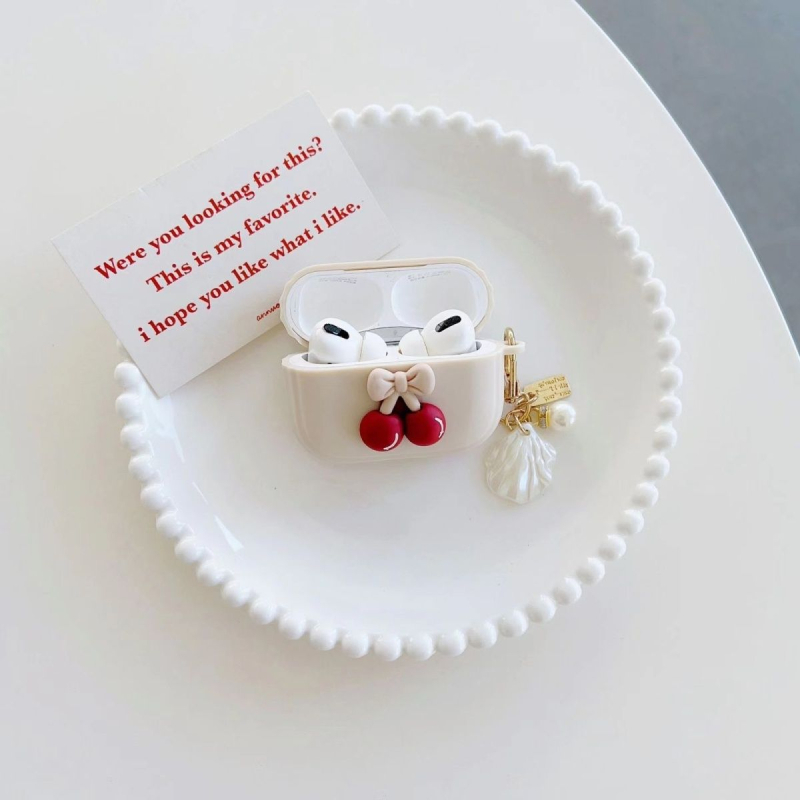 AirPods 4 TPU tok, 3D cseresznyés karikatúra dizájn, puha burkolat, hordozható védelem