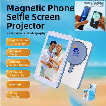 Mobiltelefonos selfie-projektor, vezeték nélküli hanggal és nagy felbontású kijelzővel (Modell: Második generáció; Bluetooth 4.0; Anyag: Műanyag; Súly: 156 g)