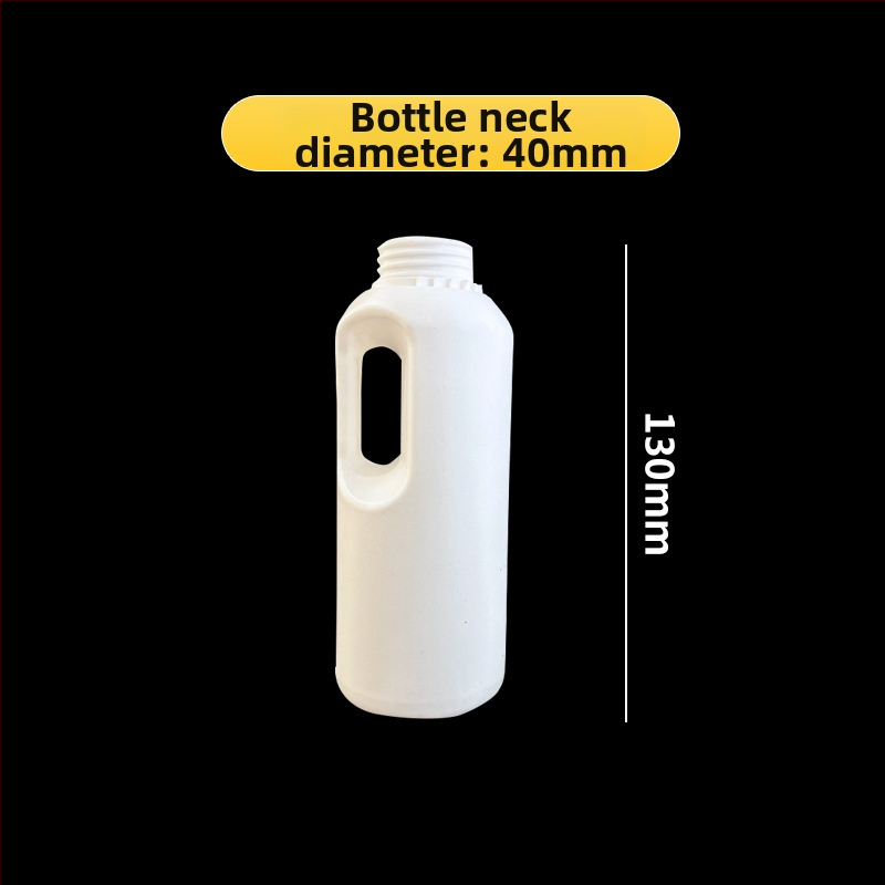 PP műanyag kerek üveg tejitalokhoz, 900 ml űrtartalom, külső kupakkal.