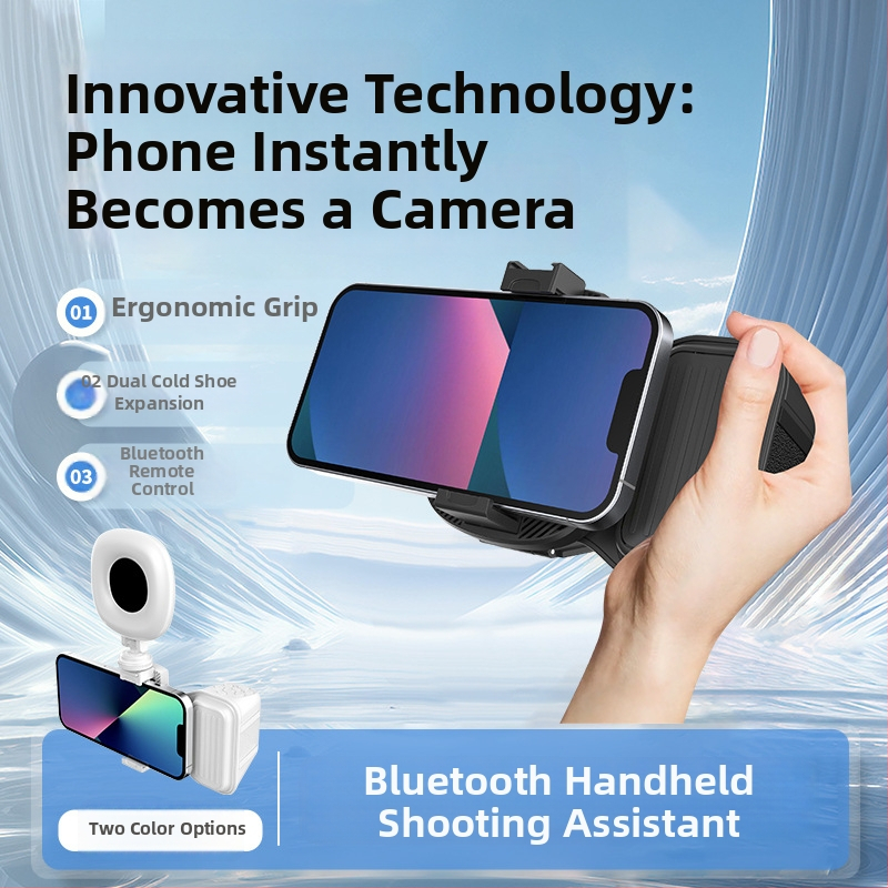 Treatment Bluetooth shooting aid – kompaktná rukoväť pre telefón, ABS telo, Bluetooth 4.0, hmotnosť 100 g, model: Bluetooth shooting aid