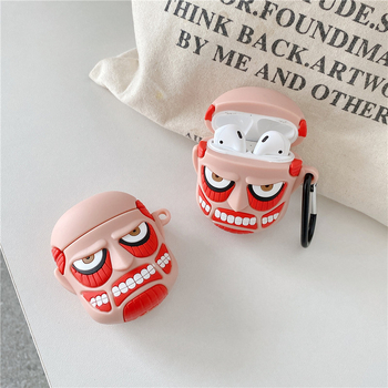 AirPods 12 védőtok – Kreatív 3D Attack on Titan dizájn (PVC, JR-01, AirPods 12, Clamshell, Cartoon)