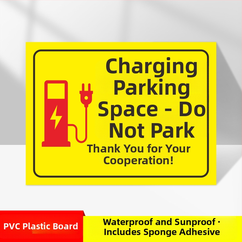 Značka zóny nabíjania elektromobilov – UV tlač PVC, určená pre podzemné garáže, bezpečnostné a parkovacie označenie