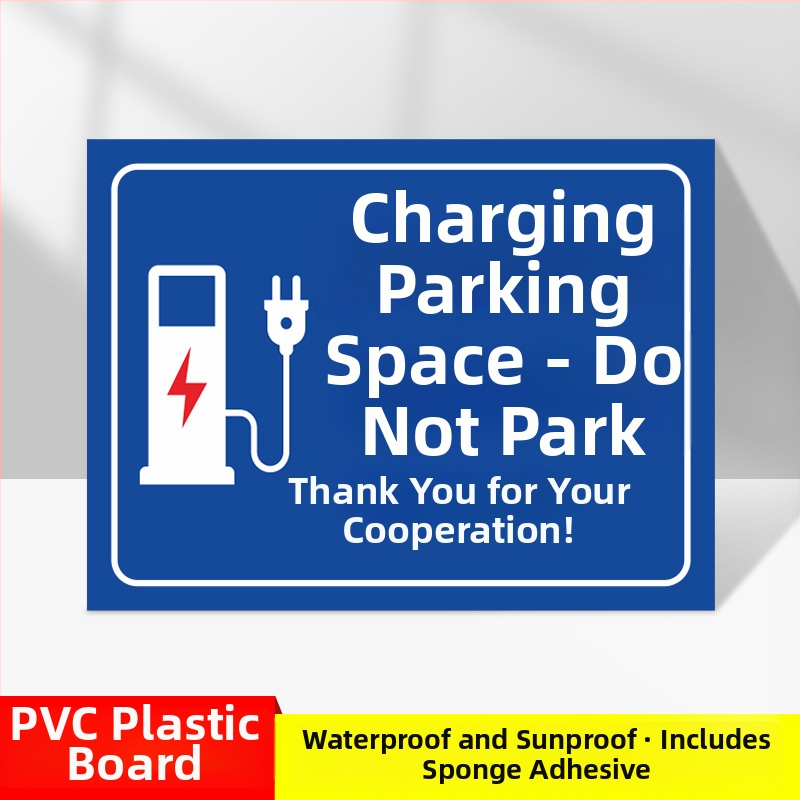 Značka zóny nabíjania elektromobilov – UV tlač PVC, určená pre podzemné garáže, bezpečnostné a parkovacie označenie