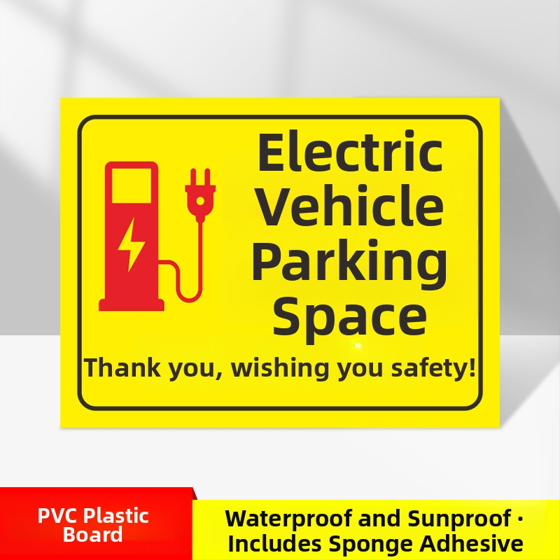Značka zóny nabíjania elektromobilov – UV tlač PVC, určená pre podzemné garáže, bezpečnostné a parkovacie označenie