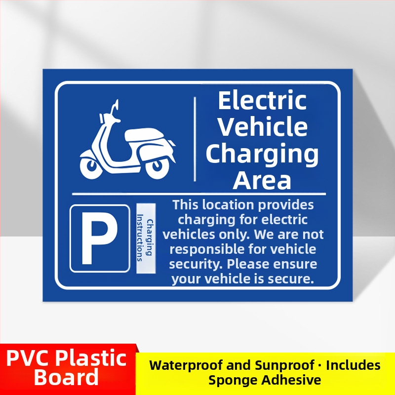 Značka zóny nabíjania elektromobilov – UV tlač PVC, určená pre podzemné garáže, bezpečnostné a parkovacie označenie