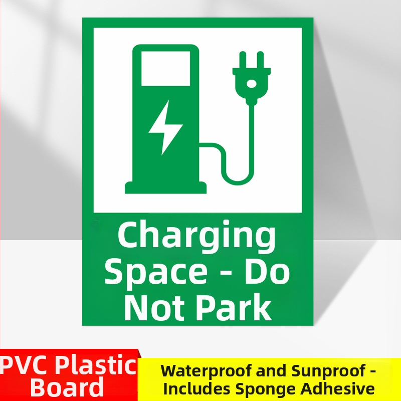 Značka zóny nabíjania elektromobilov – UV tlač PVC, určená pre podzemné garáže, bezpečnostné a parkovacie označenie