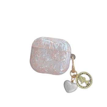 AirPods Pro 2 tok szív alakú üreges mintával és lógó lánccal, TPU puha héj