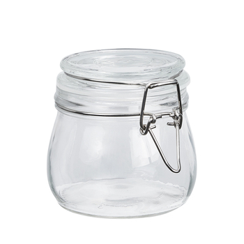 Staklena staklenka s poklopcem, okruglog oblika, kapacitet 501-800 ml, pogodna za mikrovalnu, moderan minimalistički dizajn