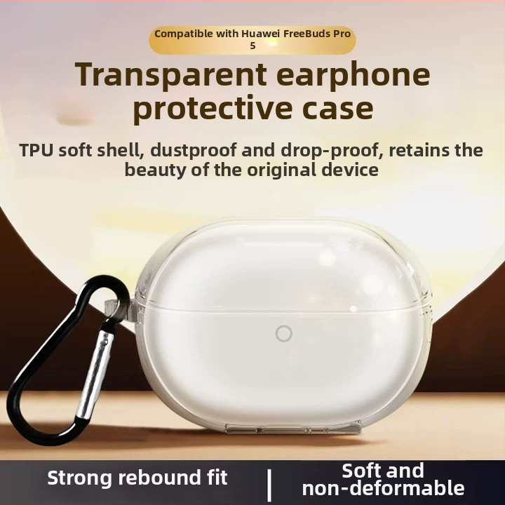 Prozirna TPU zaštitna futrola za Huawei FreeBuds Pro5, mekana ljuska, otporna na prašinu i padove