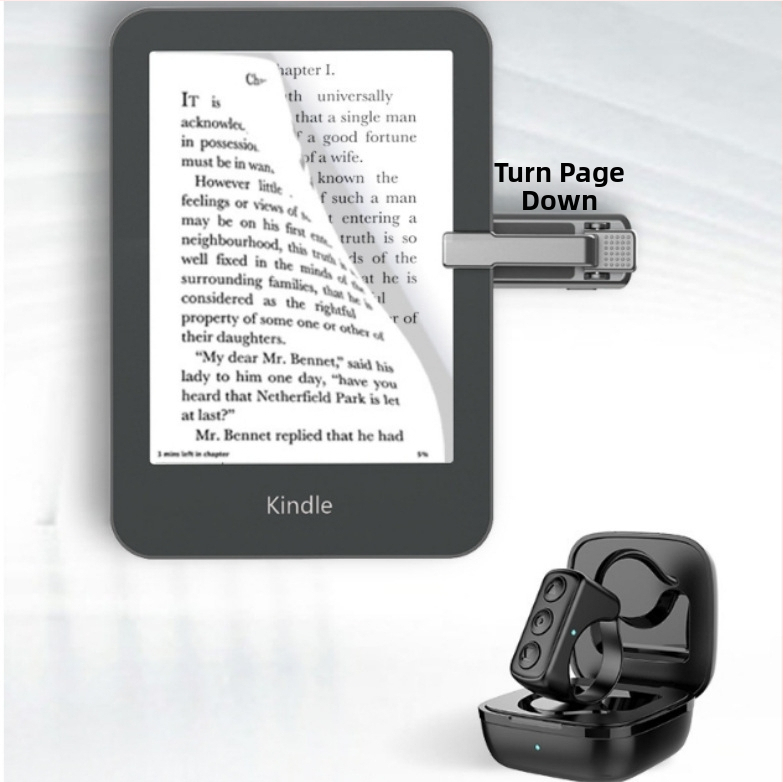 Bluetooth gyűrűs távirányító okostelefonhoz: Selfie- és oldalfordítás vezérlés, Bluetooth 5.0, ABS, 110 g