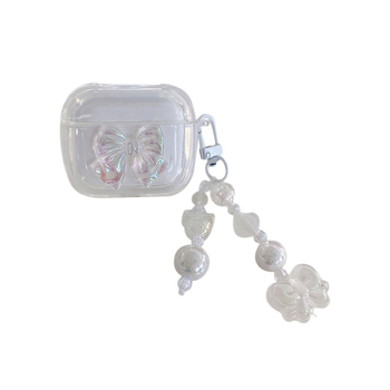 AirPods védőtok Laser Bow dizájnnal, TPU anyag, kézzel készített, Cartoon stílus, Apple-kompatibilis