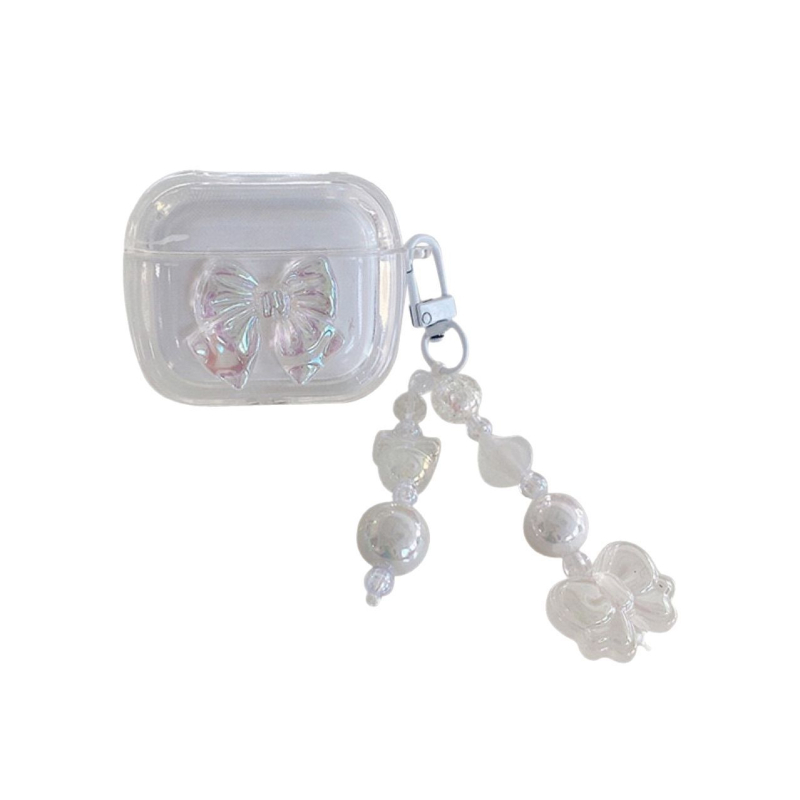 AirPods védőtok Laser Bow dizájnnal, TPU anyag, kézzel készített, Cartoon stílus, Apple-kompatibilis