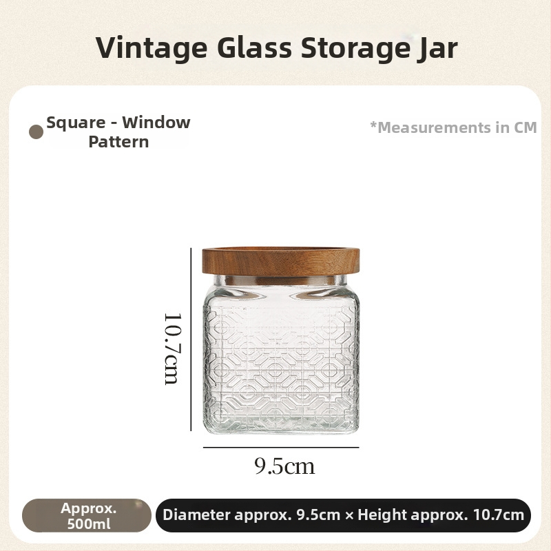 Retro staklena zatvorena posuda za čaj, okruglog oblika, 800–1000 ml