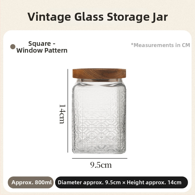 Retro staklena zatvorena posuda za čaj, okruglog oblika, 800–1000 ml