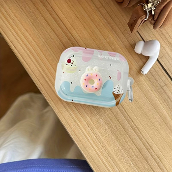 Carcasă de protecție AirPods 4a generație, TPU moale, design donut desen animat, realizare manuală, compatibil cu AirPods 2/3 generație