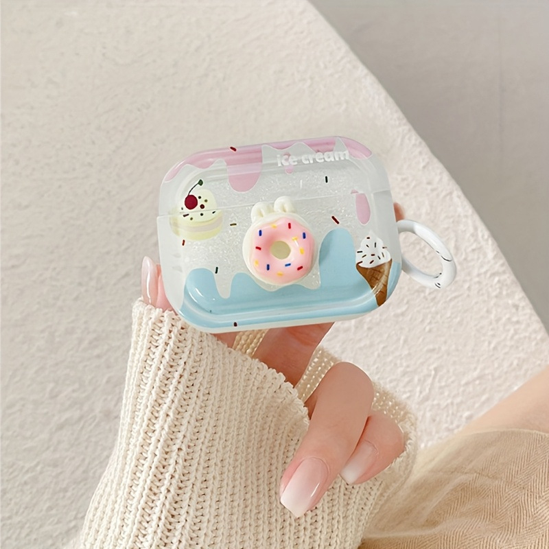 Carcasă de protecție AirPods 4a generație, TPU moale, design donut desen animat, realizare manuală, compatibil cu AirPods 2/3 generație
