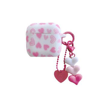 Θήκη σιλικόνης για AirPods 4ης γενιάς με εκτύπωση καρδιάς σε κινούμενο σχέδιο (κατασκευή με έγχυση σιλικόνης; συμβατή με Apple AirPods)