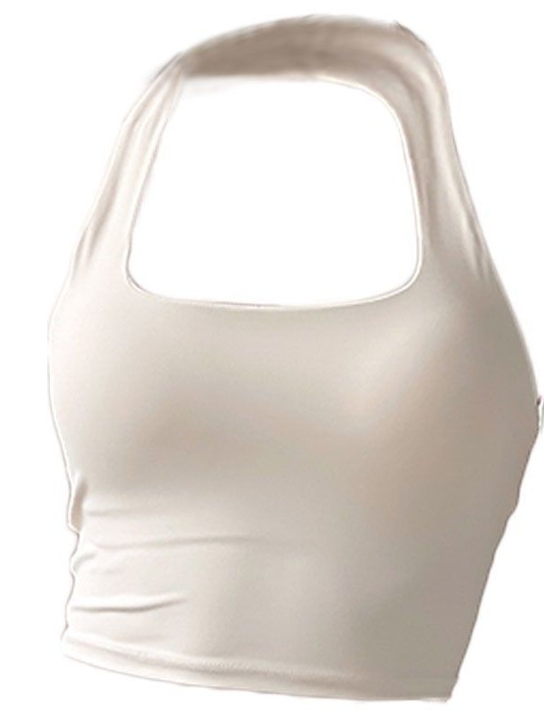 Női pánt nélküli jóga felső melltartóbetéttel, lélegző, gyorsan száradó anyag (nylon 80% / spandex 20%), karcsú szabás, rövid fazon